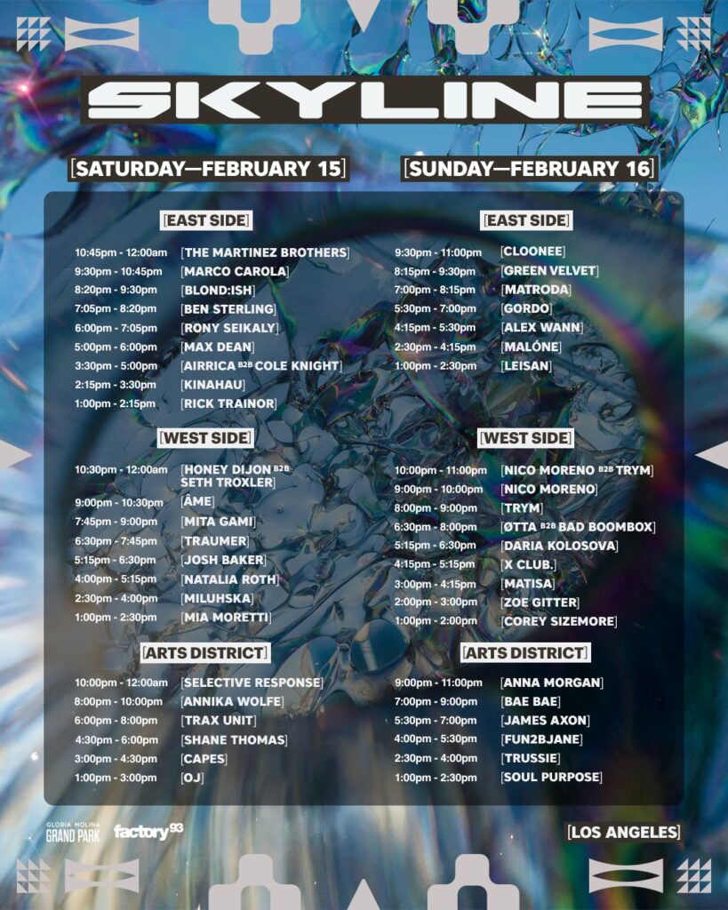 Skyline Los Angeles 2025 - Set Times