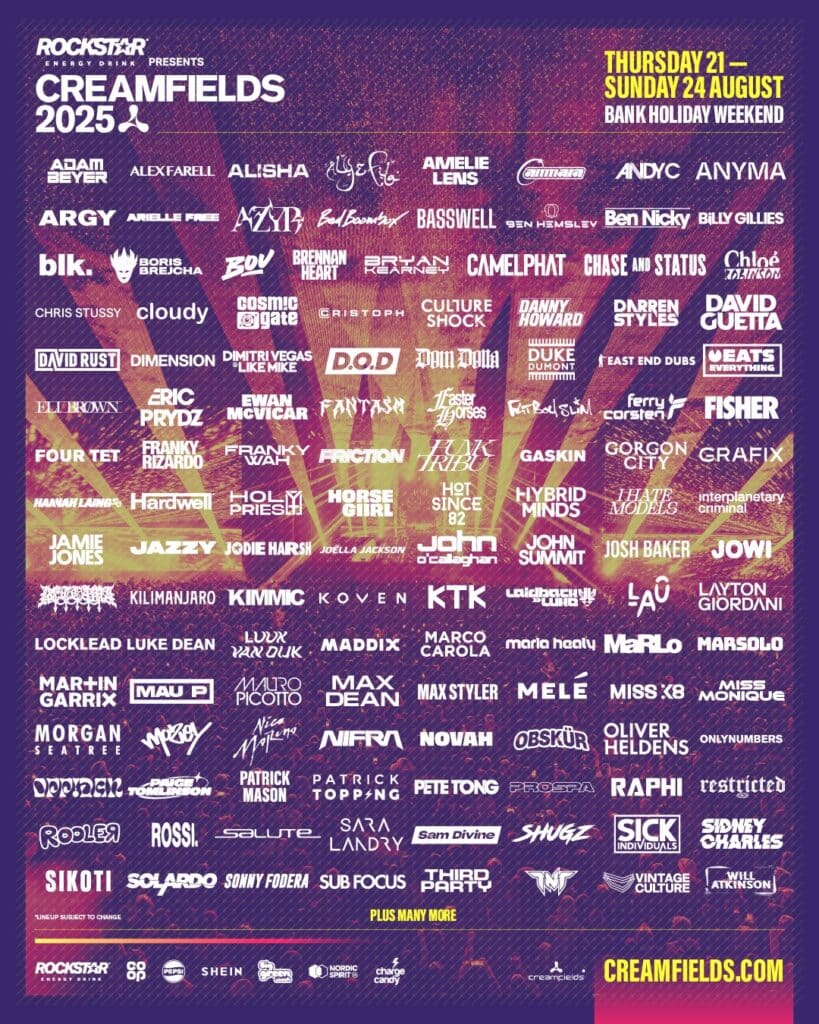 Creamfields 2025 - Lineup