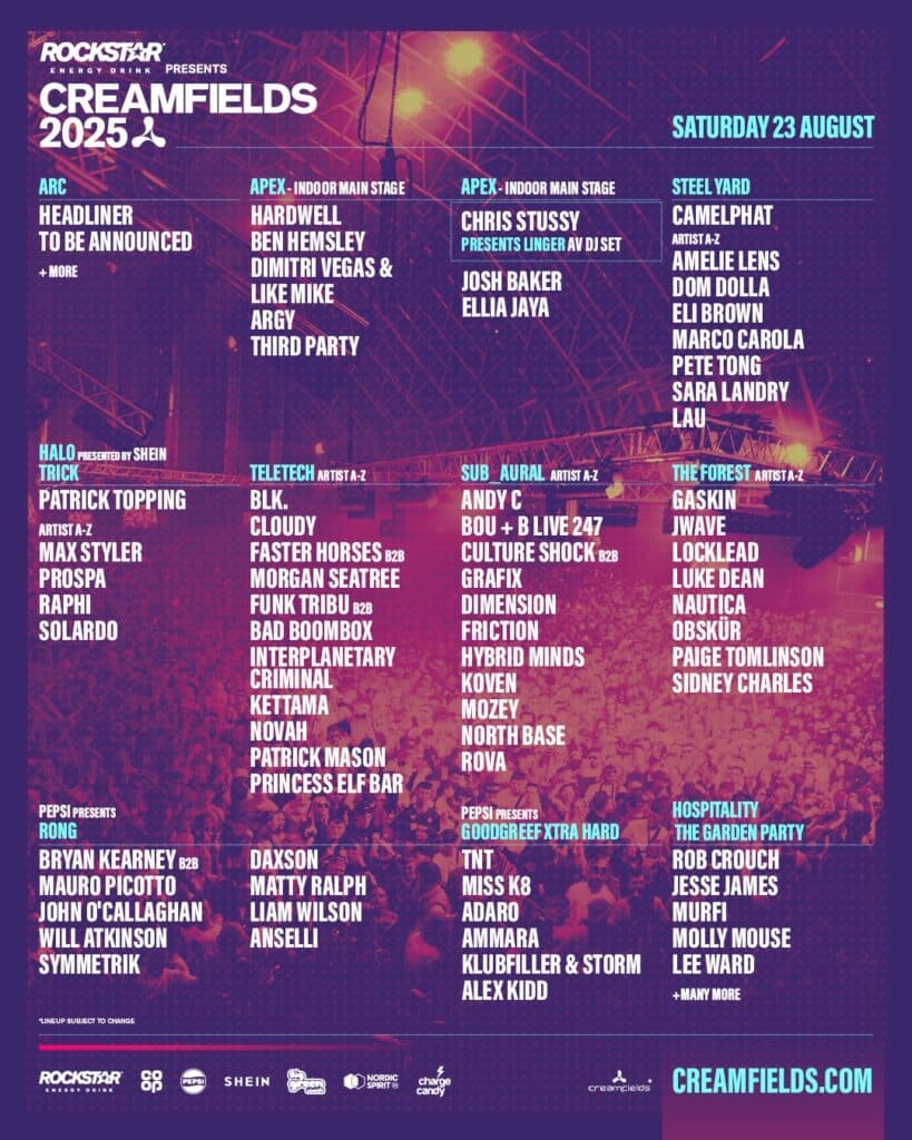 Creamfields 2025 - Lineup Saturday