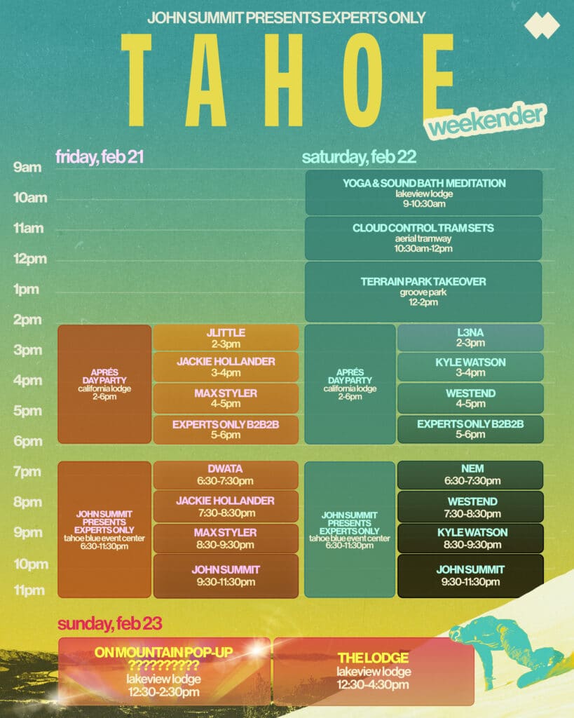 John Summit Presents Experts Only Tahoe 2025 - Lineup