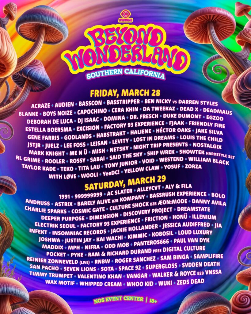 Beyond Wonderland SoCal 2025 - Lineup By Day