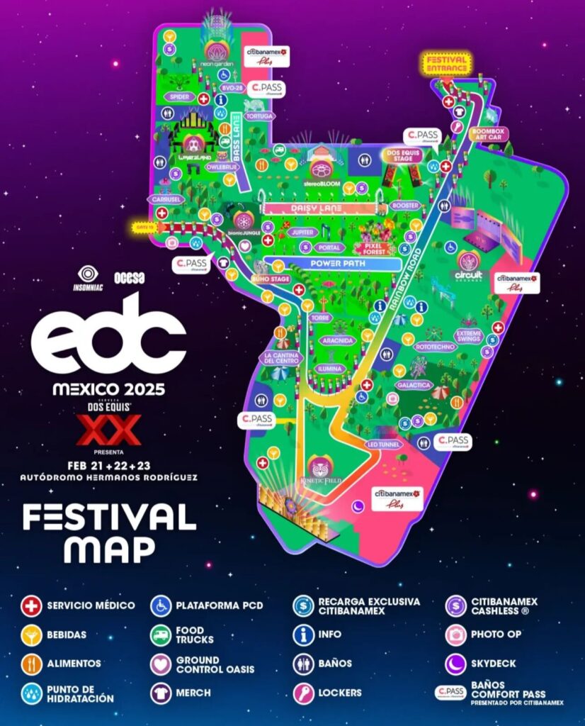 EDC Mexico 2025 Festival Map