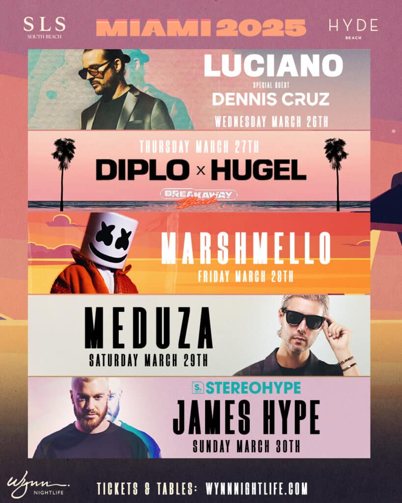 Wynn Nightlife x Hyde Beach Miami Music Week 2025 - Lineup