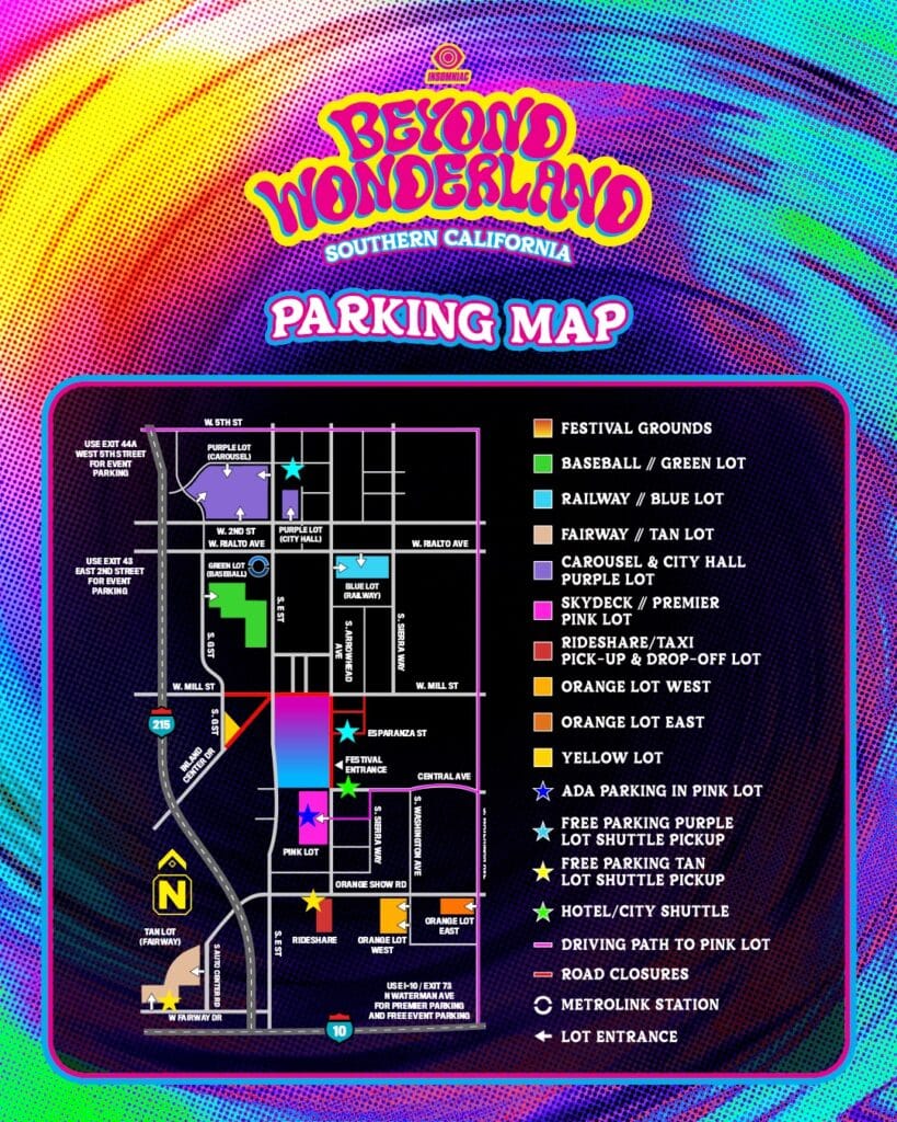 Beyond Wonderland SoCal 2025 - Parking Map