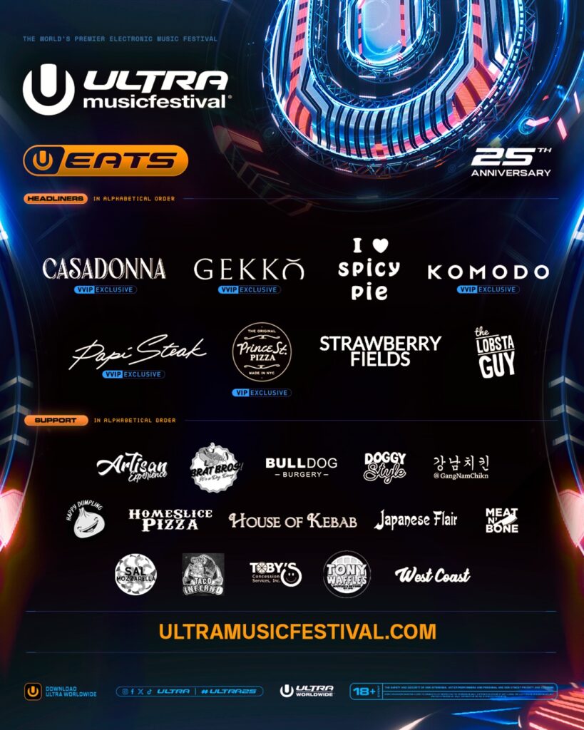 Ultra Music Festival 2025 Food Lineup