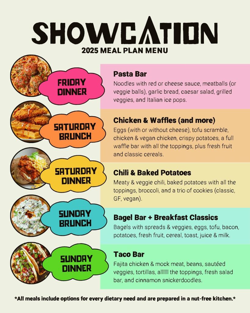 Showcation 2025 - Meal Plan Menu
