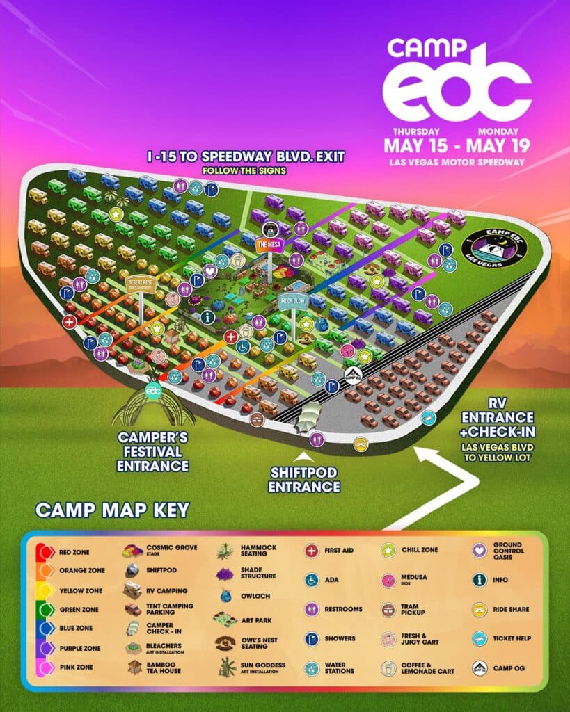 Camp EDC 2025 Campgrounds Map