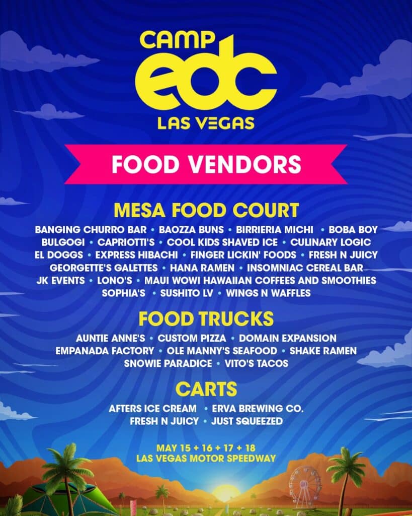 Camp EDC 2025 Food Vendors