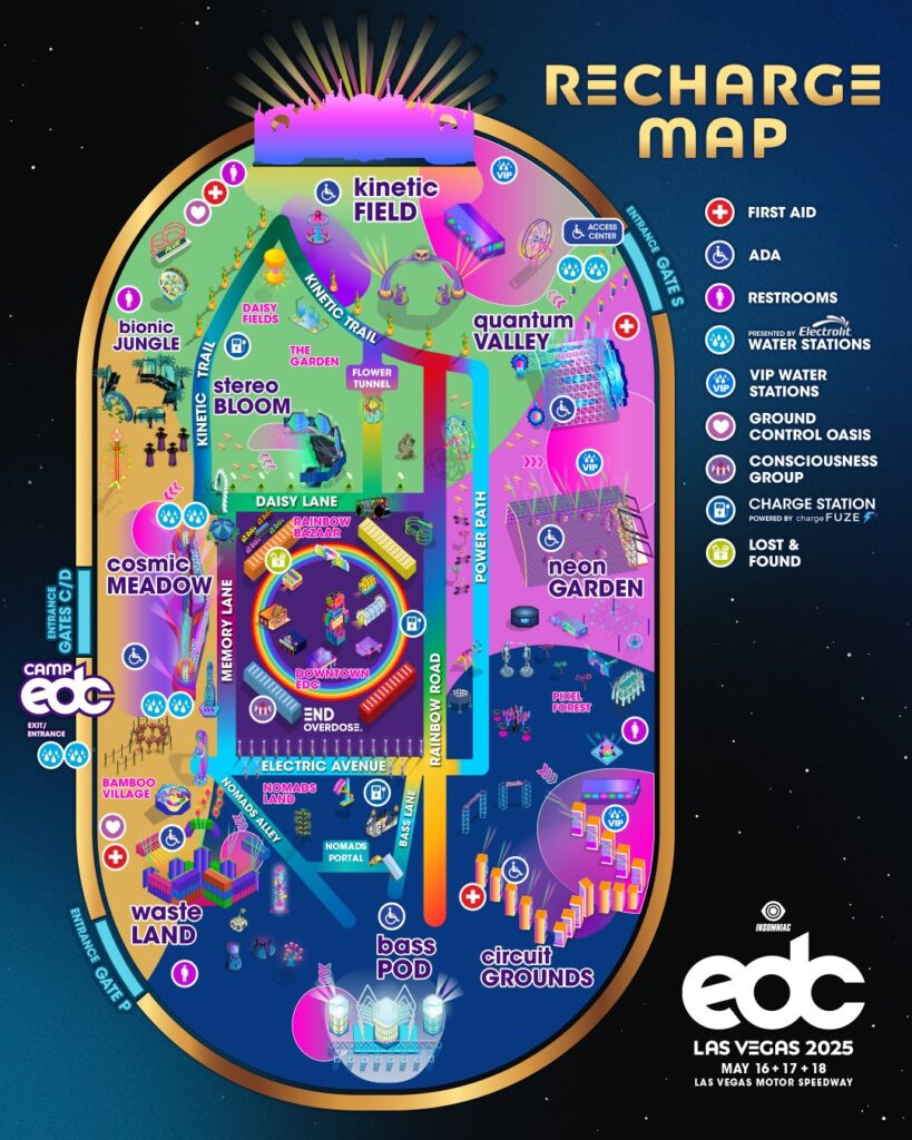EDC Las Vegas 2025 - Recharge Map
