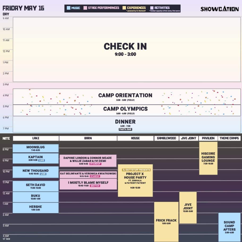 Showcation 2025 Schedule - Friday