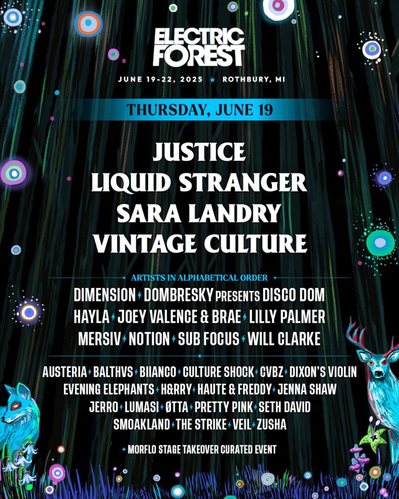 Electric Forest 2025 Lineup - Thursday