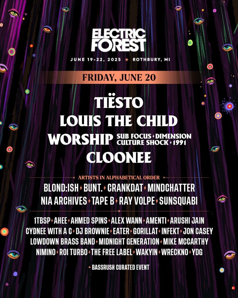 Electric Forest 2025 Lineup - Friday