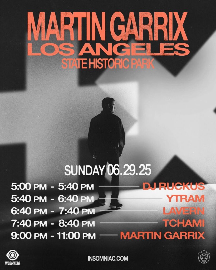 Martin Garrix at LA State Historic Park 2025 - Set Times Sunday