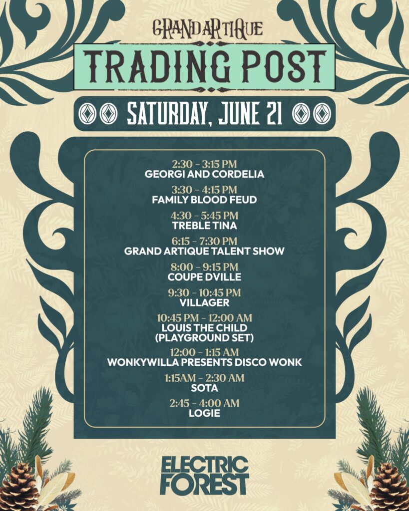 Electric Forest 2025 - Grand Artique Set Times Saturday