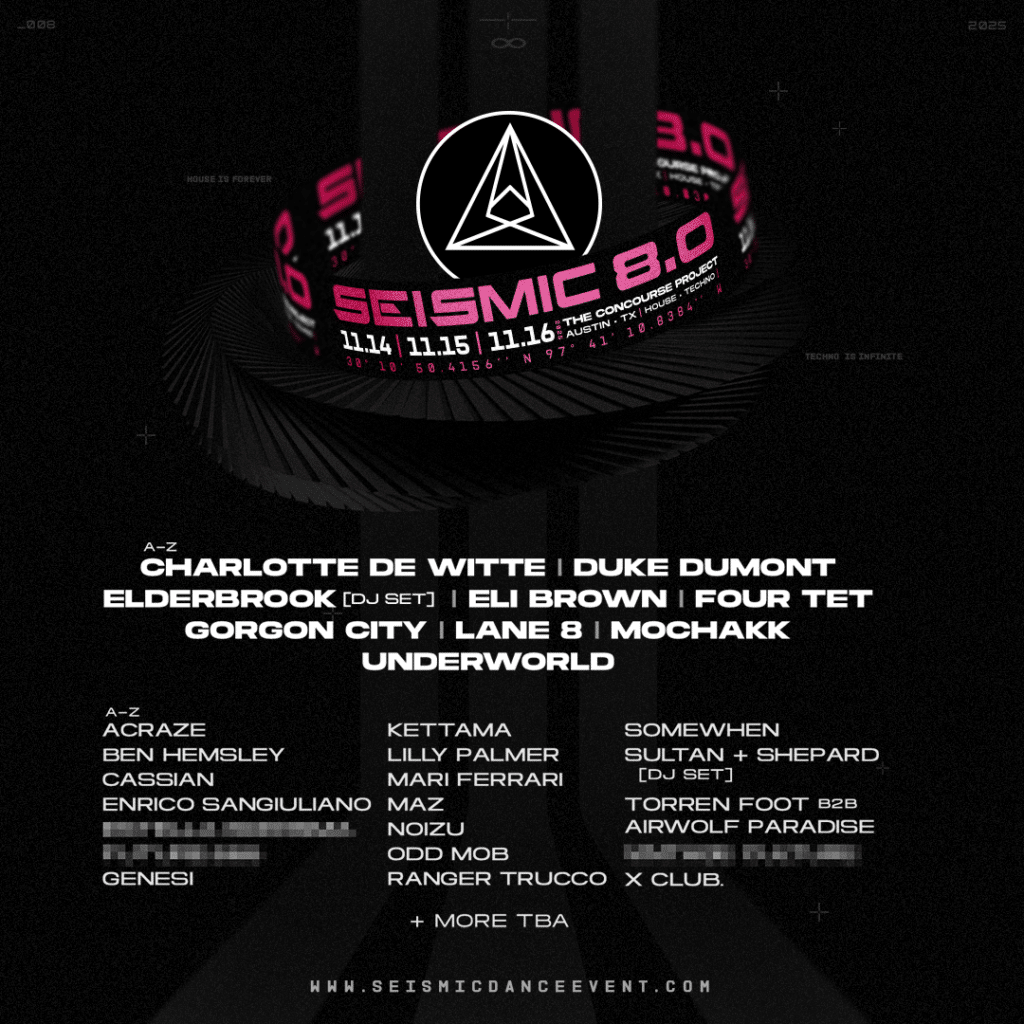 Seismic Dance Event 8.0 - Phase 1 Lineup