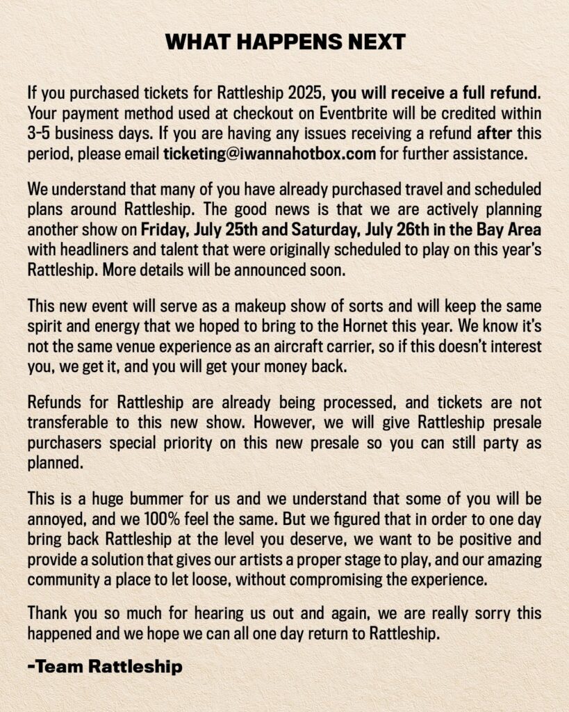 Brownies & Lemonade Rattleship Cancelation