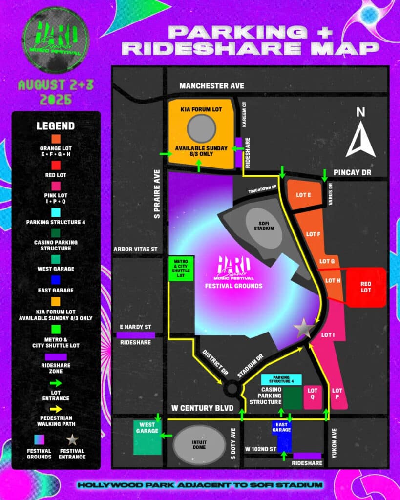 HARD Summer 2025 - Shuttles, Parking, and Rideshare Info