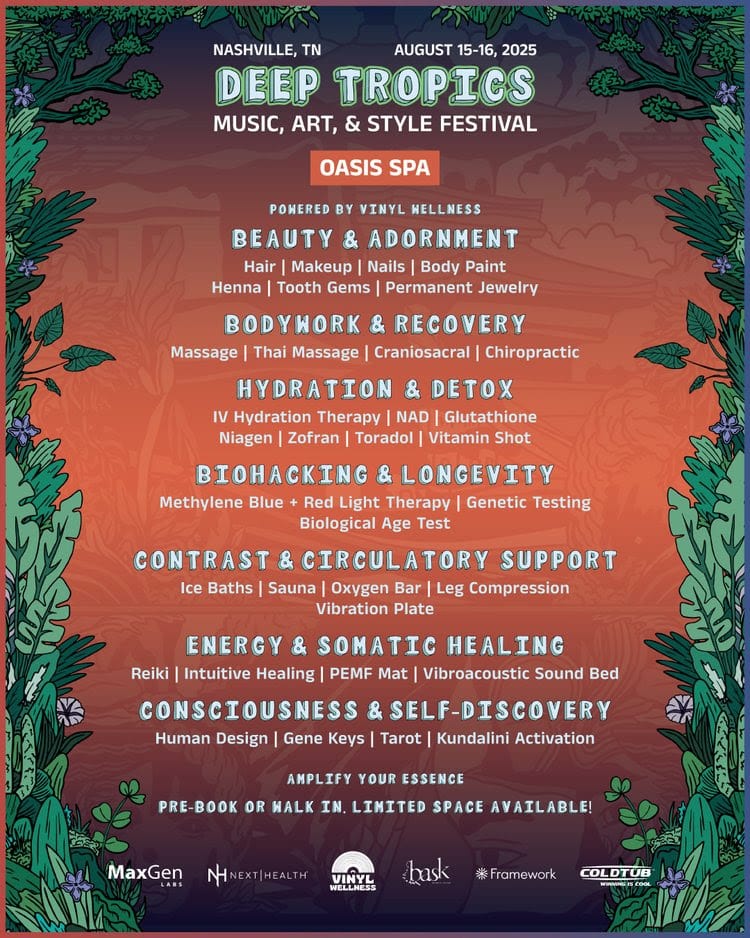 Deep Tropics 2025 - Oasis Spa Offerings