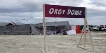 Burning Man Orgy Dome wreckage