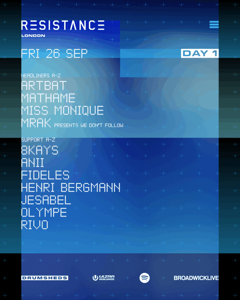 RESISTANCE London 2025 Lineup Friday