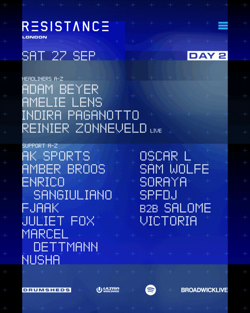 RESISTANCE London 2025 Lineup Saturday