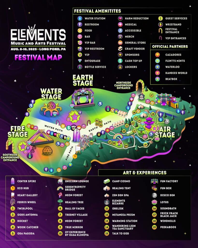 Elements 2025 Festival Map