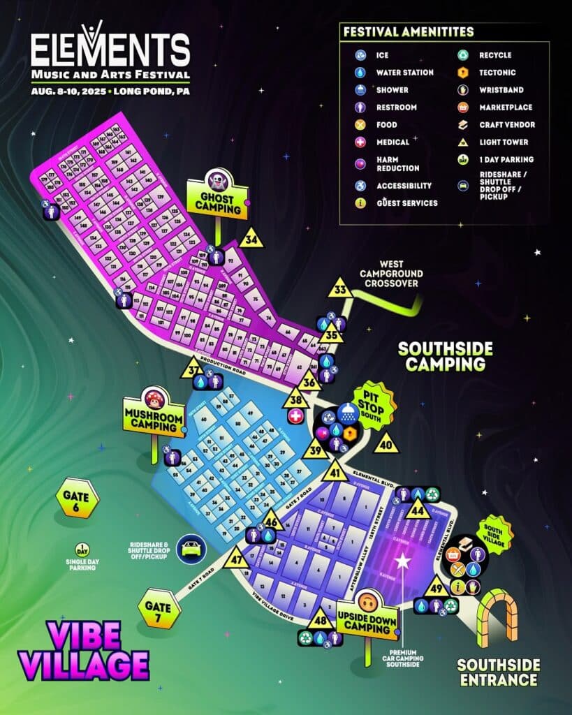 Elements 2025 Vibe Village Map