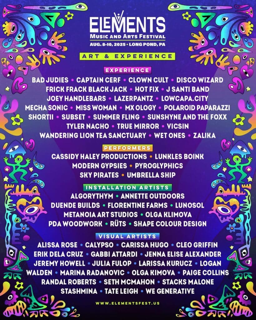Elements 2025 Art & Experiences Lineup