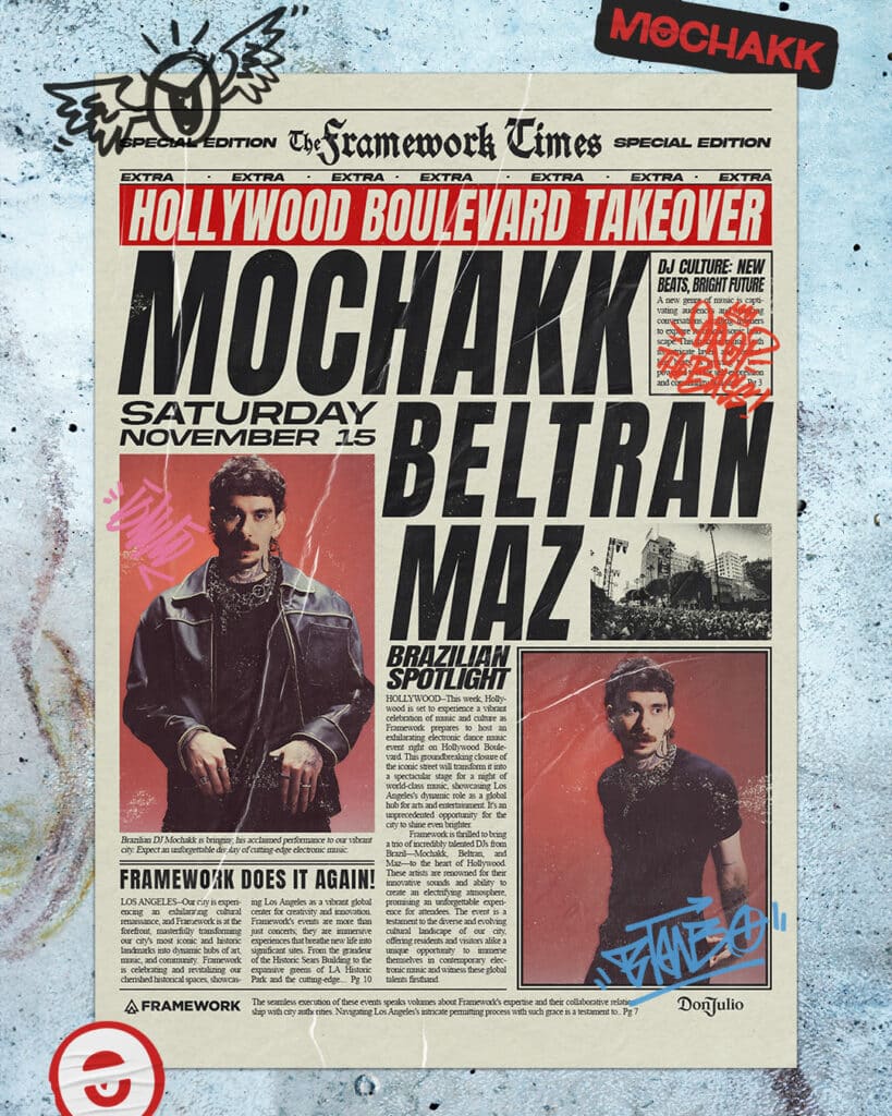 Framework Presents Mochakk's Hollywood Boulevard Takeover - Lineup