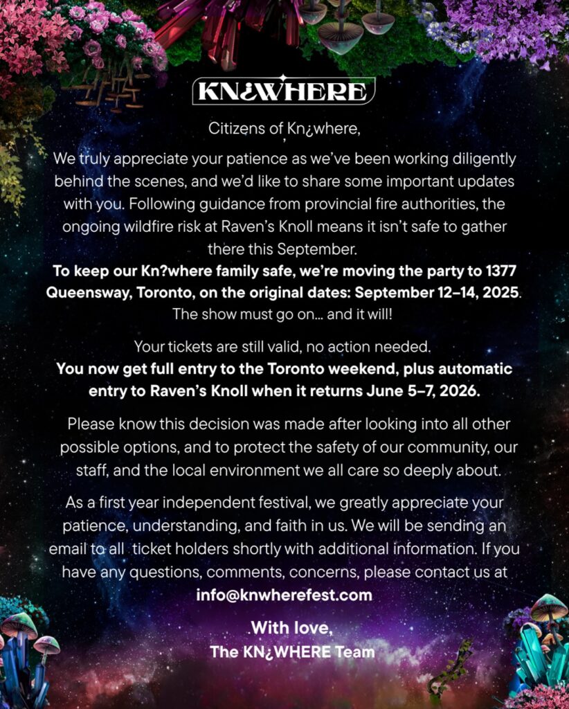 KN¿where Festival 2025 Postponed / New Venue Announced