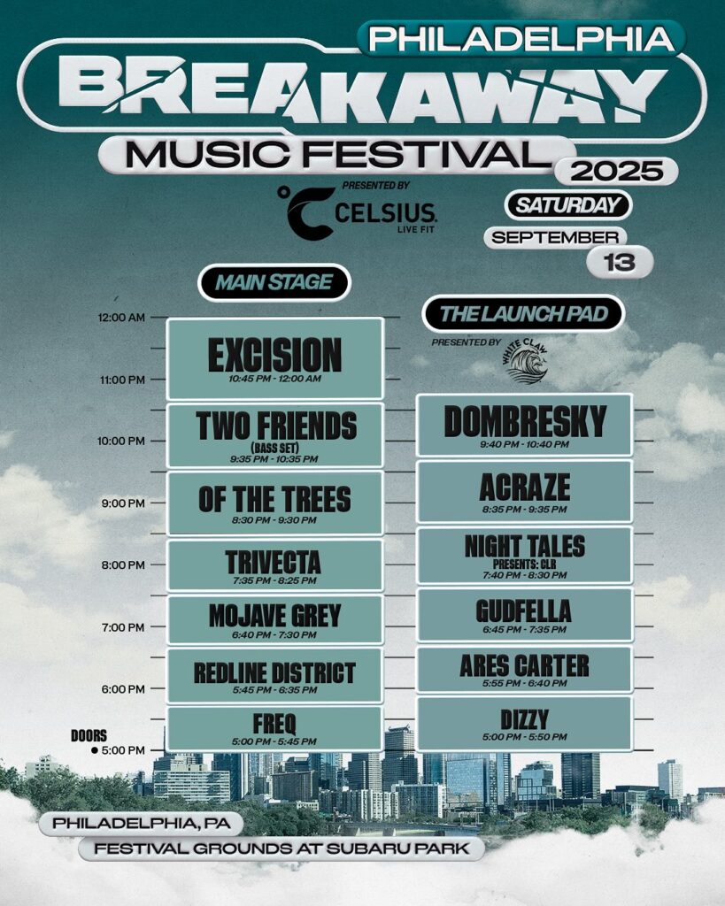 Breakaway Philadelphia 2025 Set Times - Saturday
