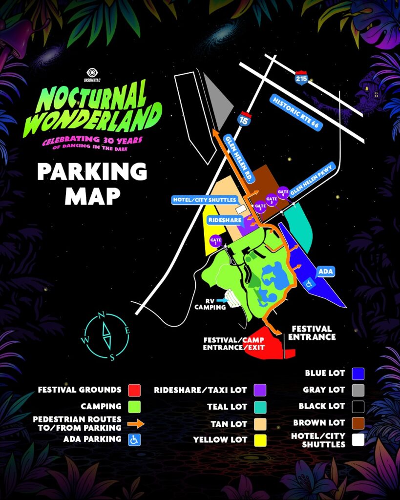 Nocturnal Wonderland 2025 Parking Map