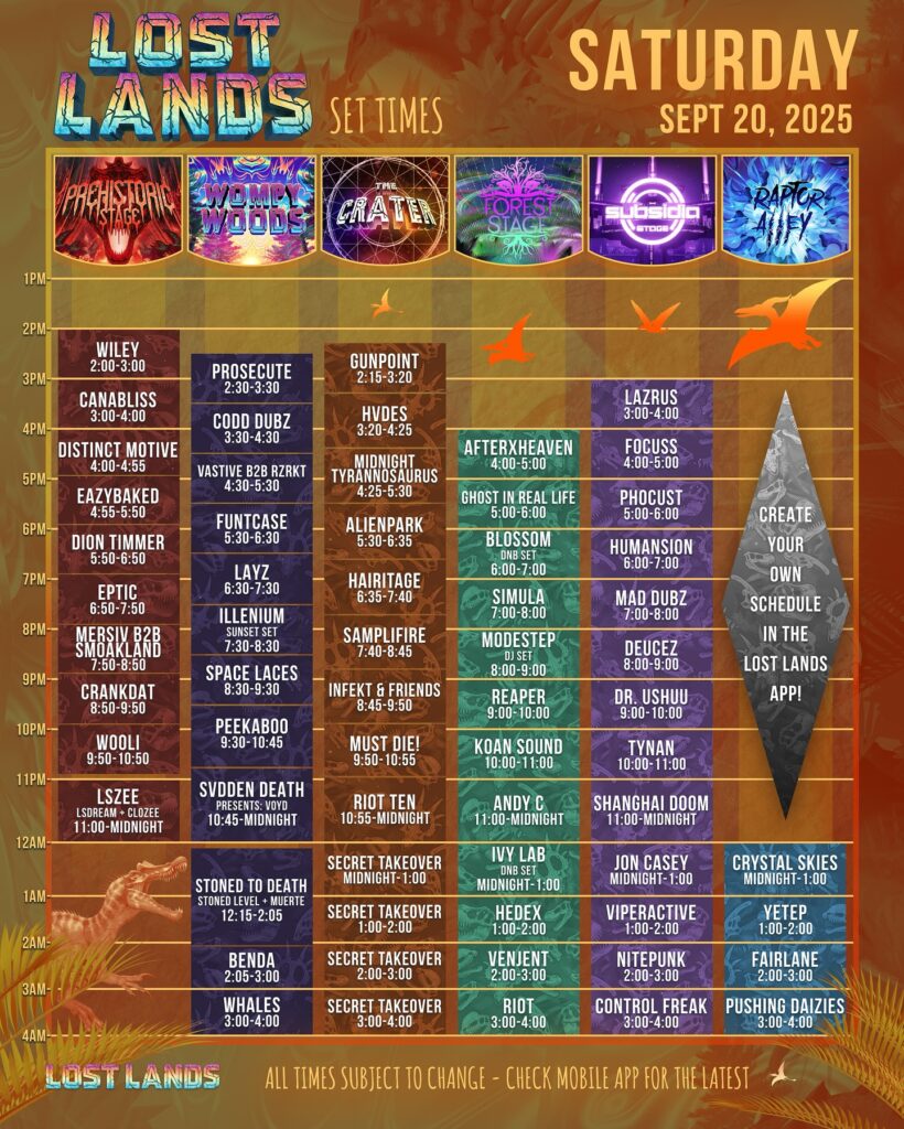 Lost Lands 2025 - Set Times - Saturday