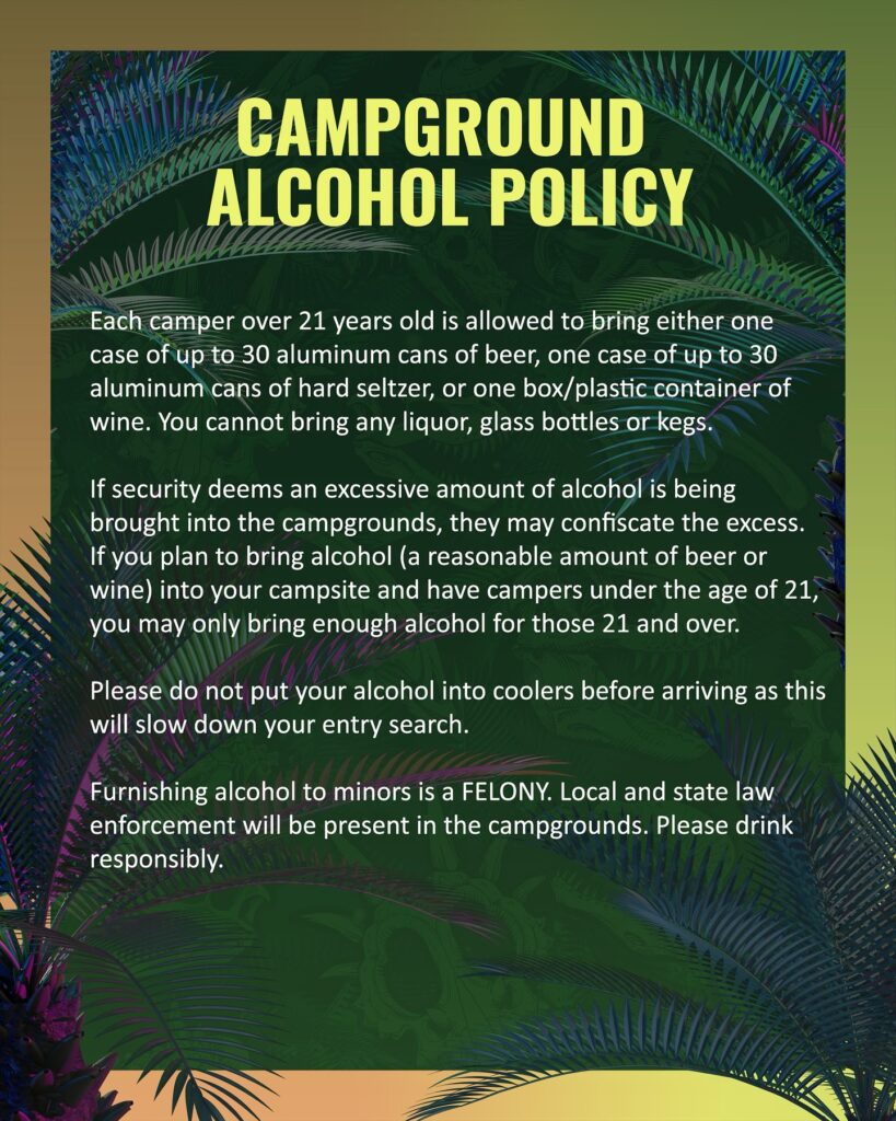 Lost Lands 2025 - Campground Alcohol Policy