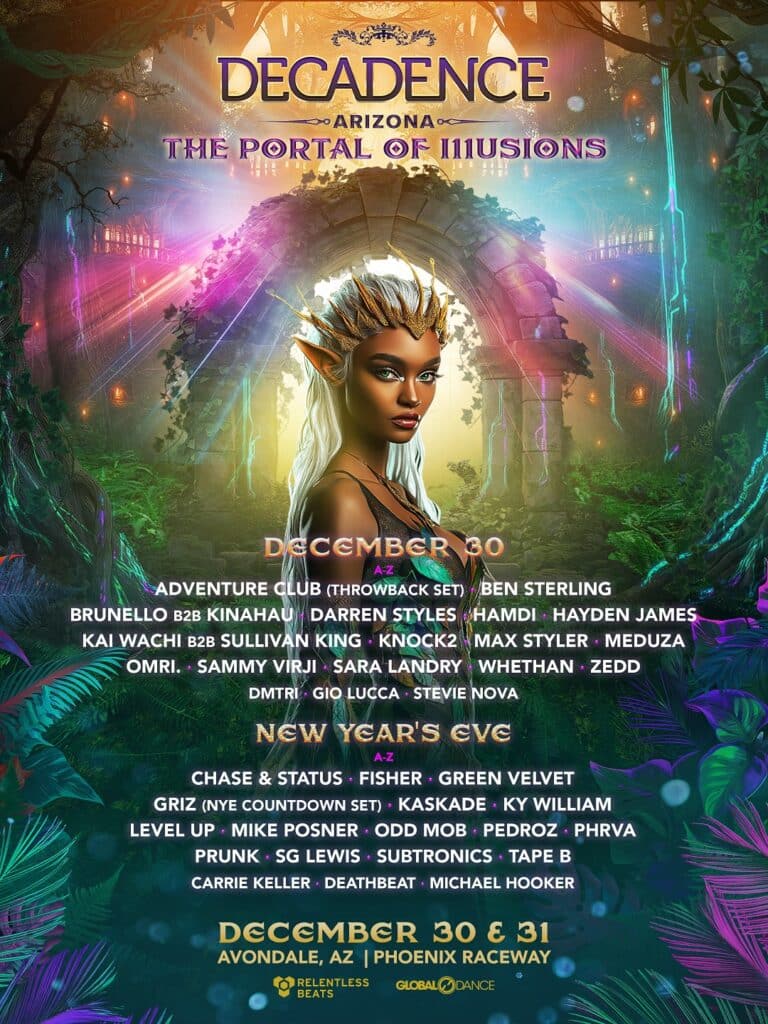 Decadence Arizona 2025 - Lineup By Day
