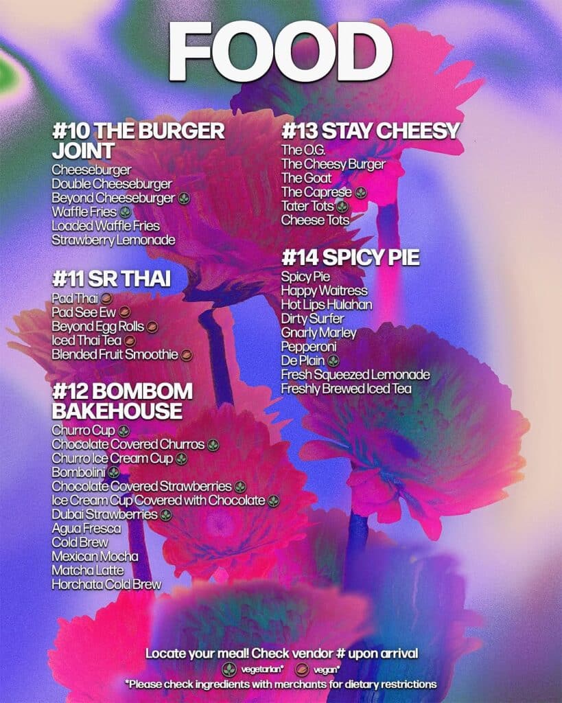 CRSSD Festival Fall 2025 – Food and Beverage Lineup