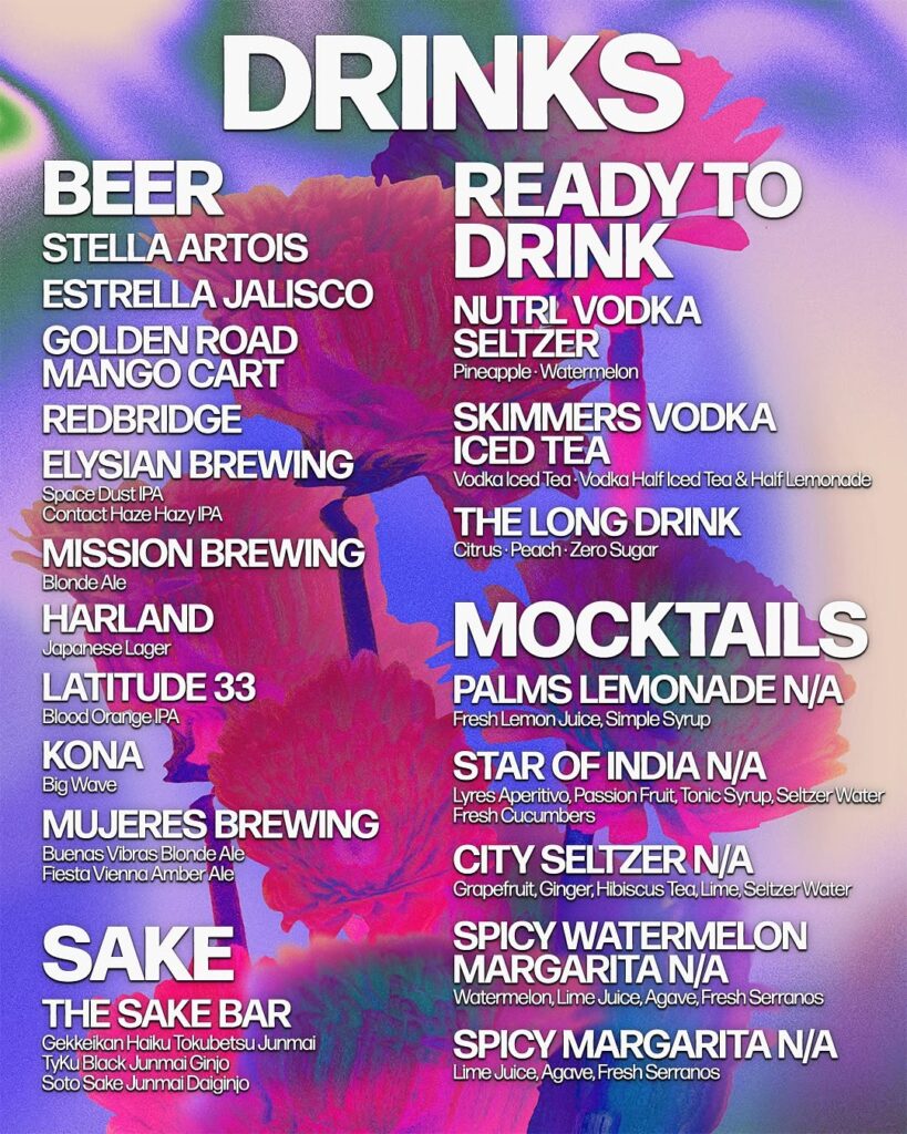 CRSSD Festival Fall 2025 – Food and Beverage Lineup