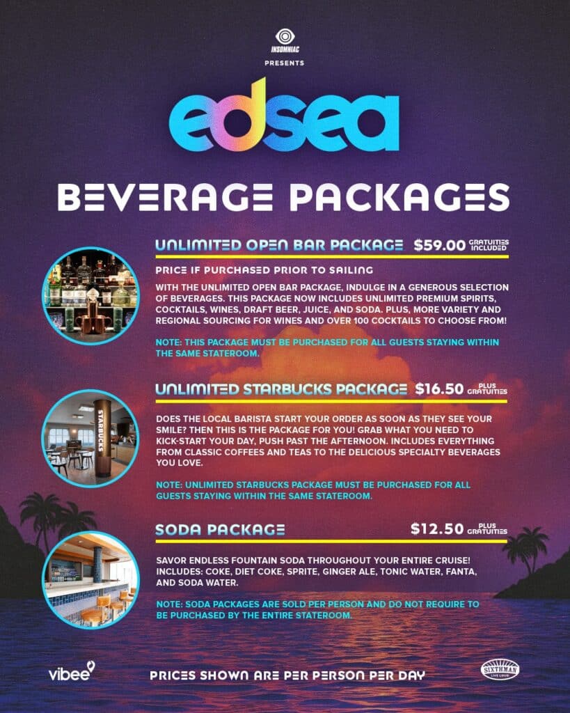 EDSea 2025 Beverage Packages