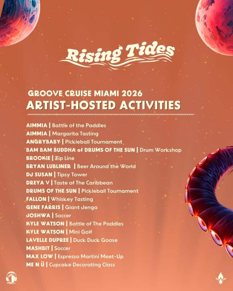 Groove Cruise Miami 2026 - Artist-Hosted Activities and Experiences