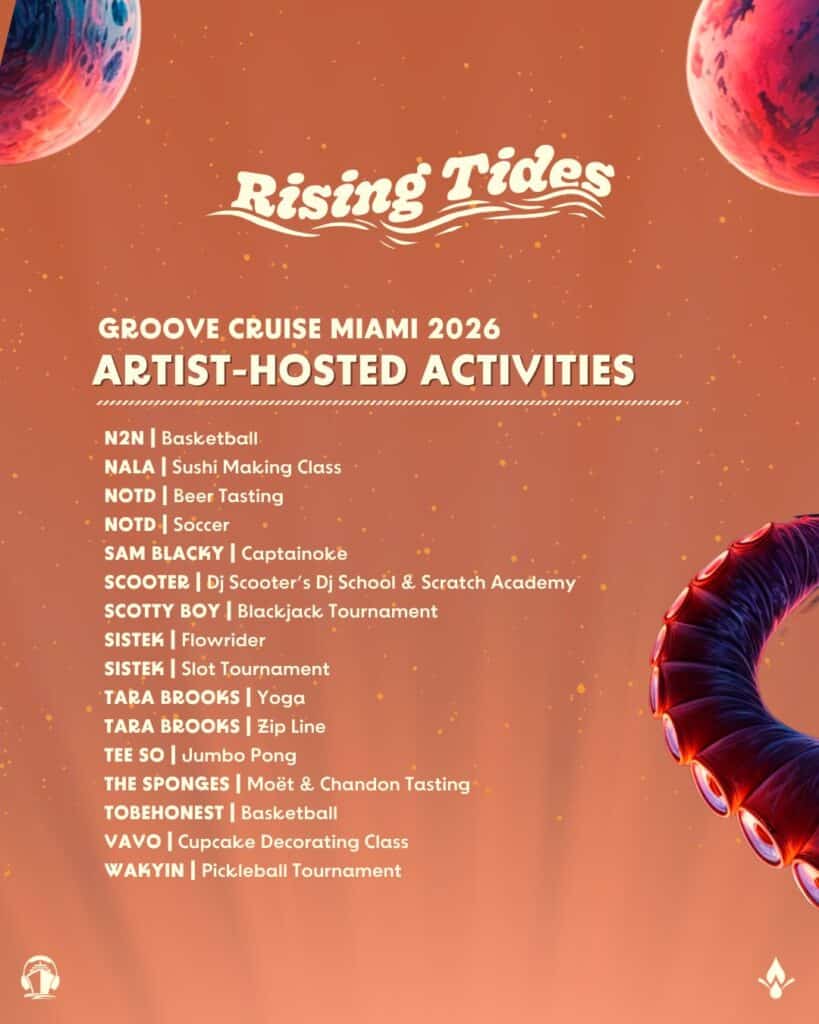Groove Cruise Miami 2026 - Artist-Hosted Activities and Experiences