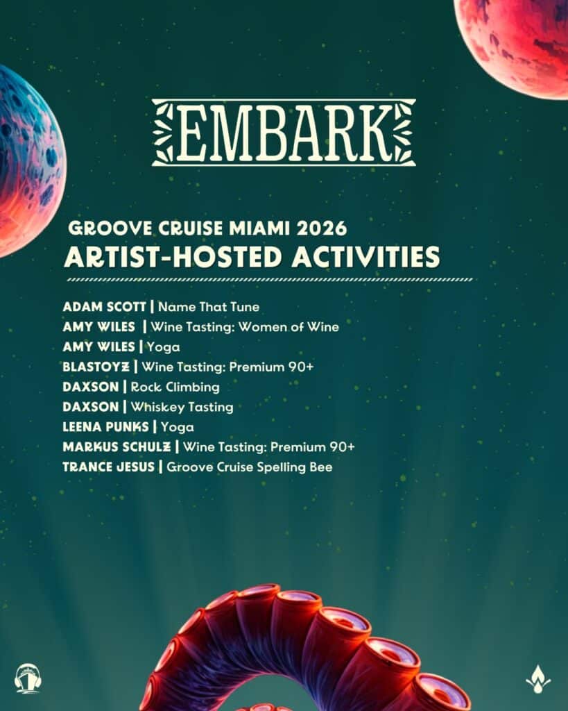 Groove Cruise Miami 2026 - Artist-Hosted Activities and Experiences