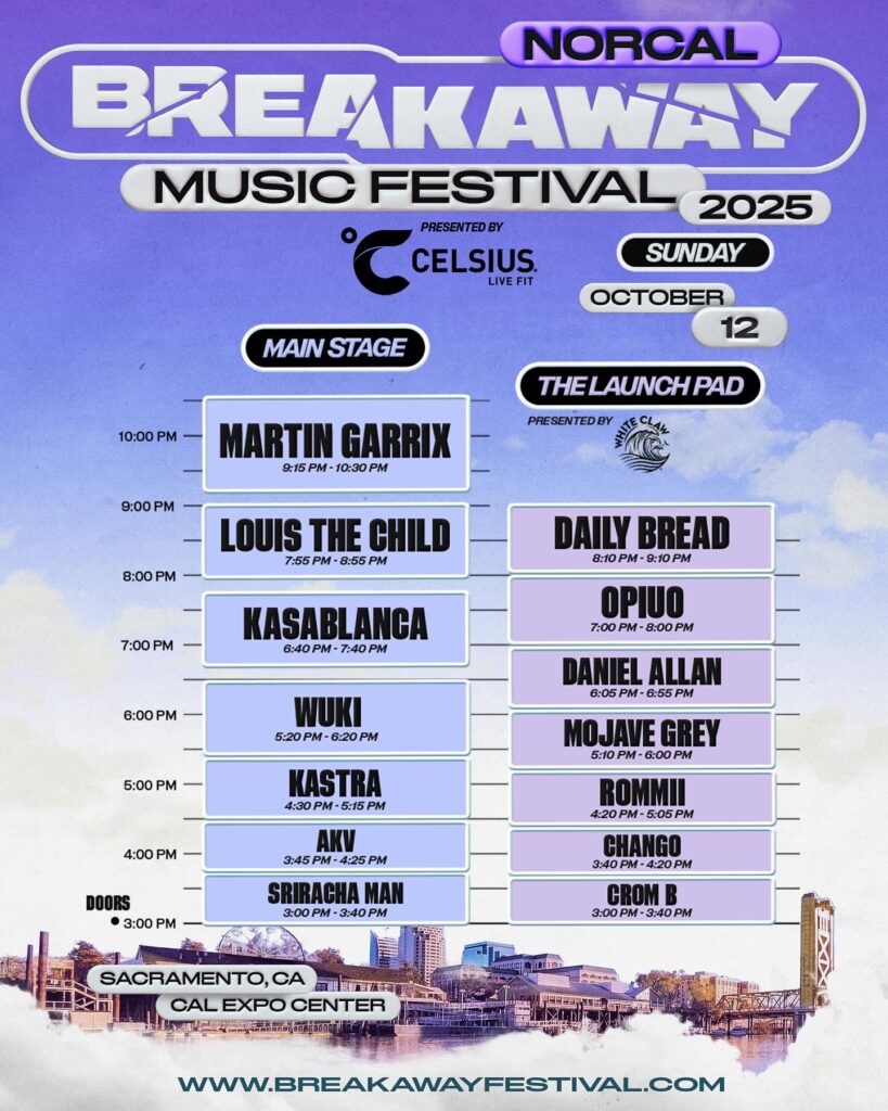 Breakaway NorCal 2025 Set Times - Sunday