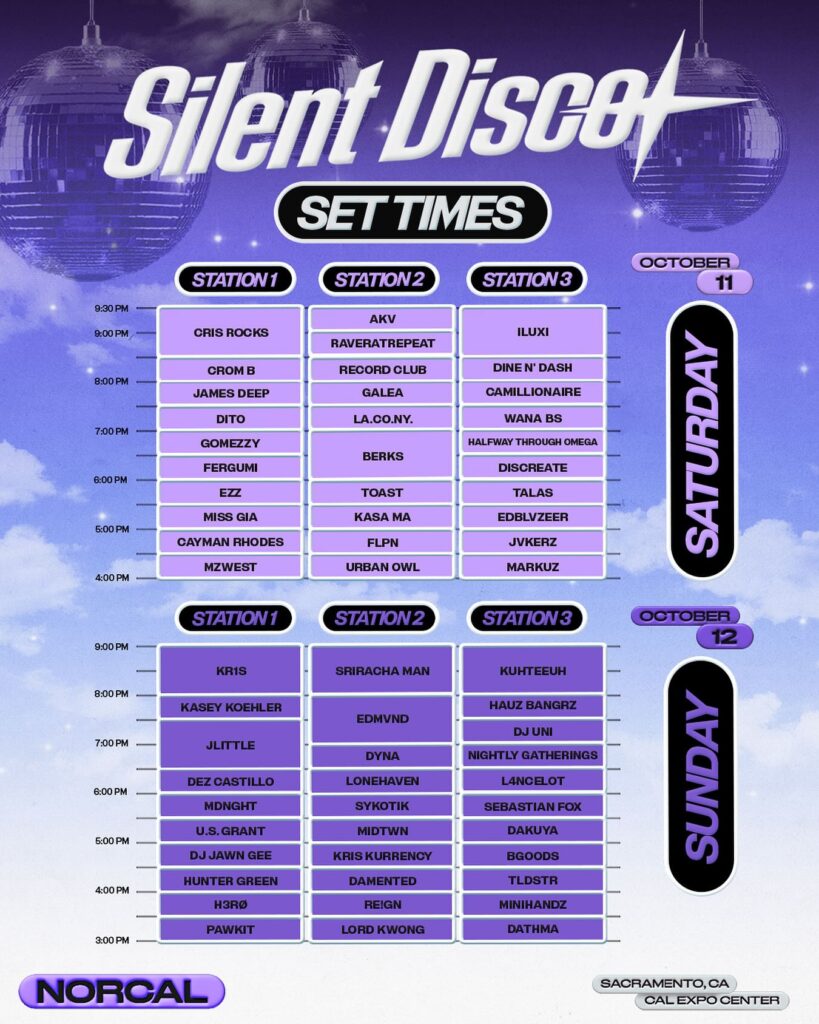 Breakaway NorCal 2025 – Set Times Silent Disco