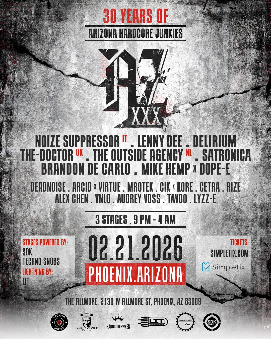 AZHCXXX Lineup - Arizona Hardcore Junkies