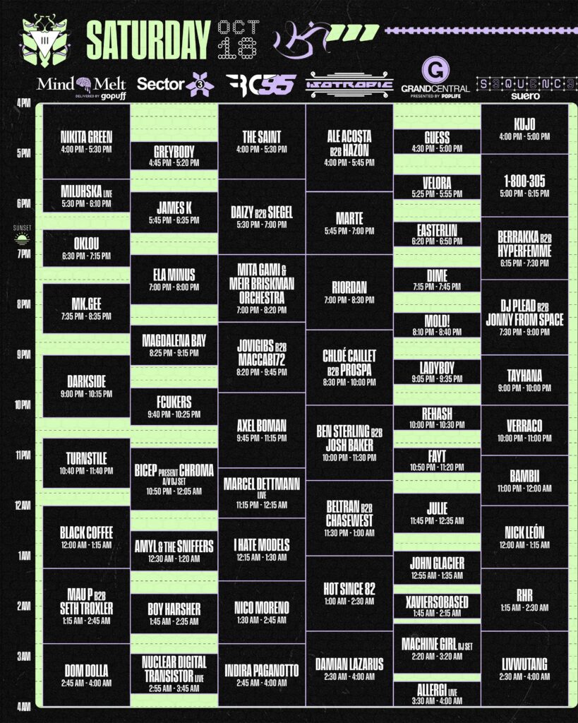 III Points Festival 2025 - Set Times Saturday