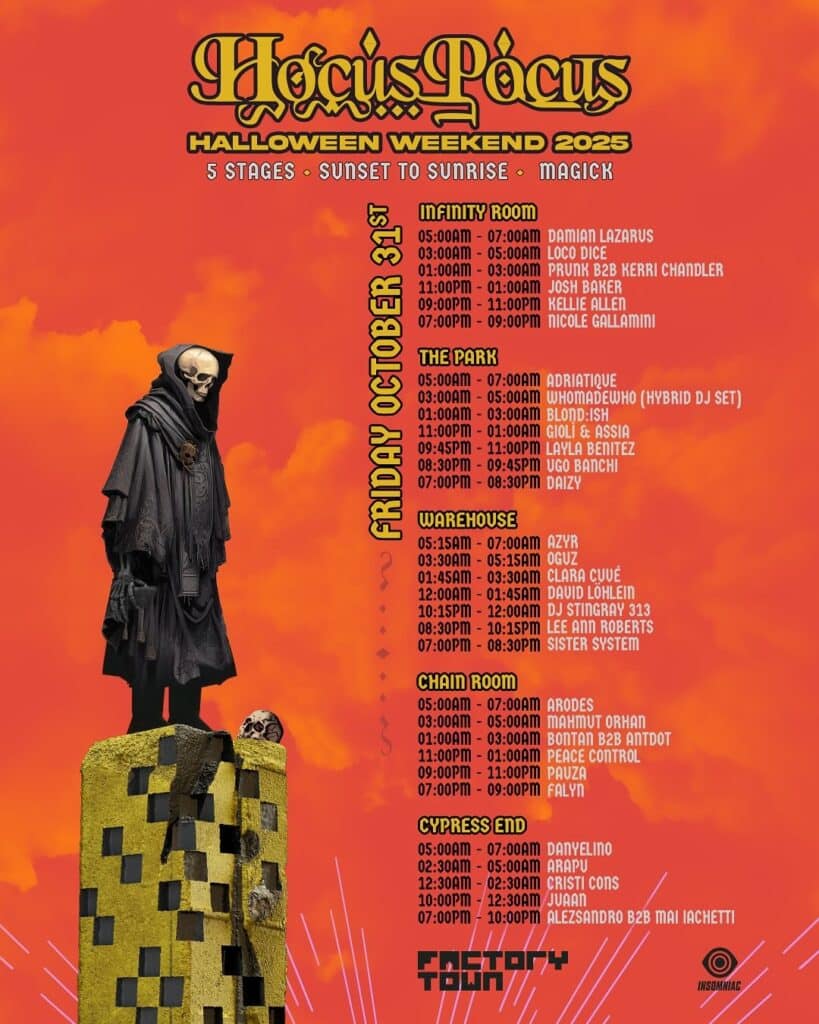 Hocus Pocus 2025 - Set Times Friday