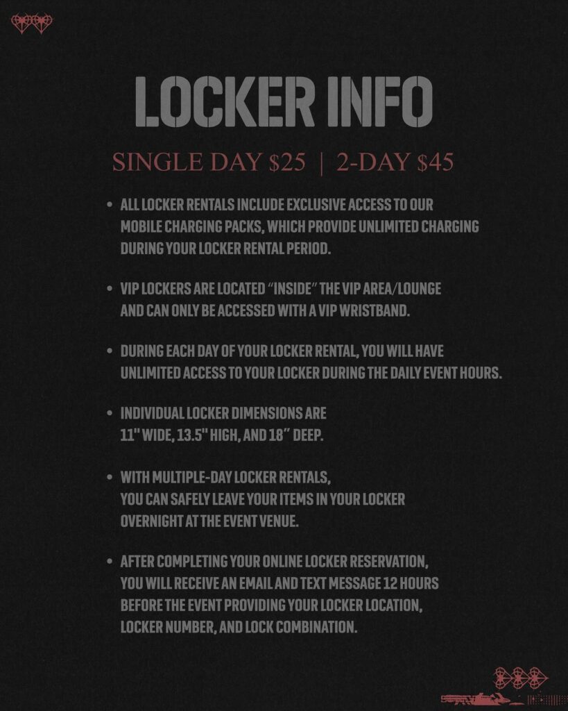 Niteharts Festival 2025 - Locker Info