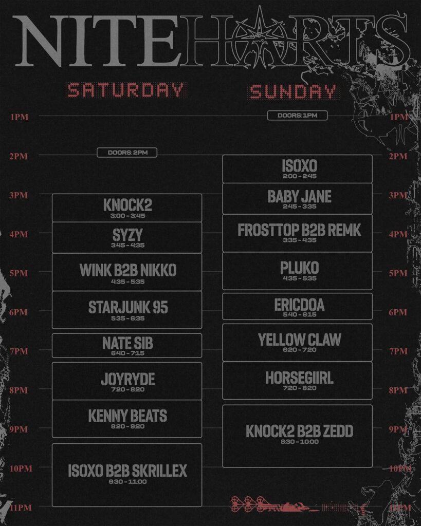 Niteharts Festival 2025 - Set Times