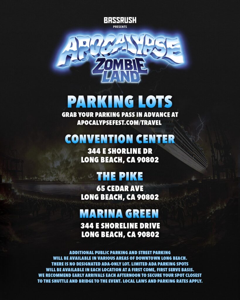 Apocalypse Zombieland 2025 Parking, Rideshare, Shuttle Info