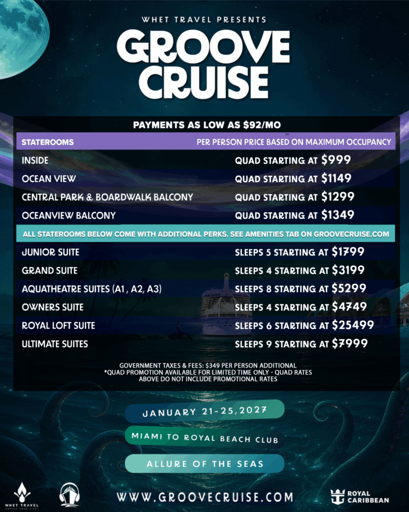 Groove Cruise Miami 2027 Cabin Pricing